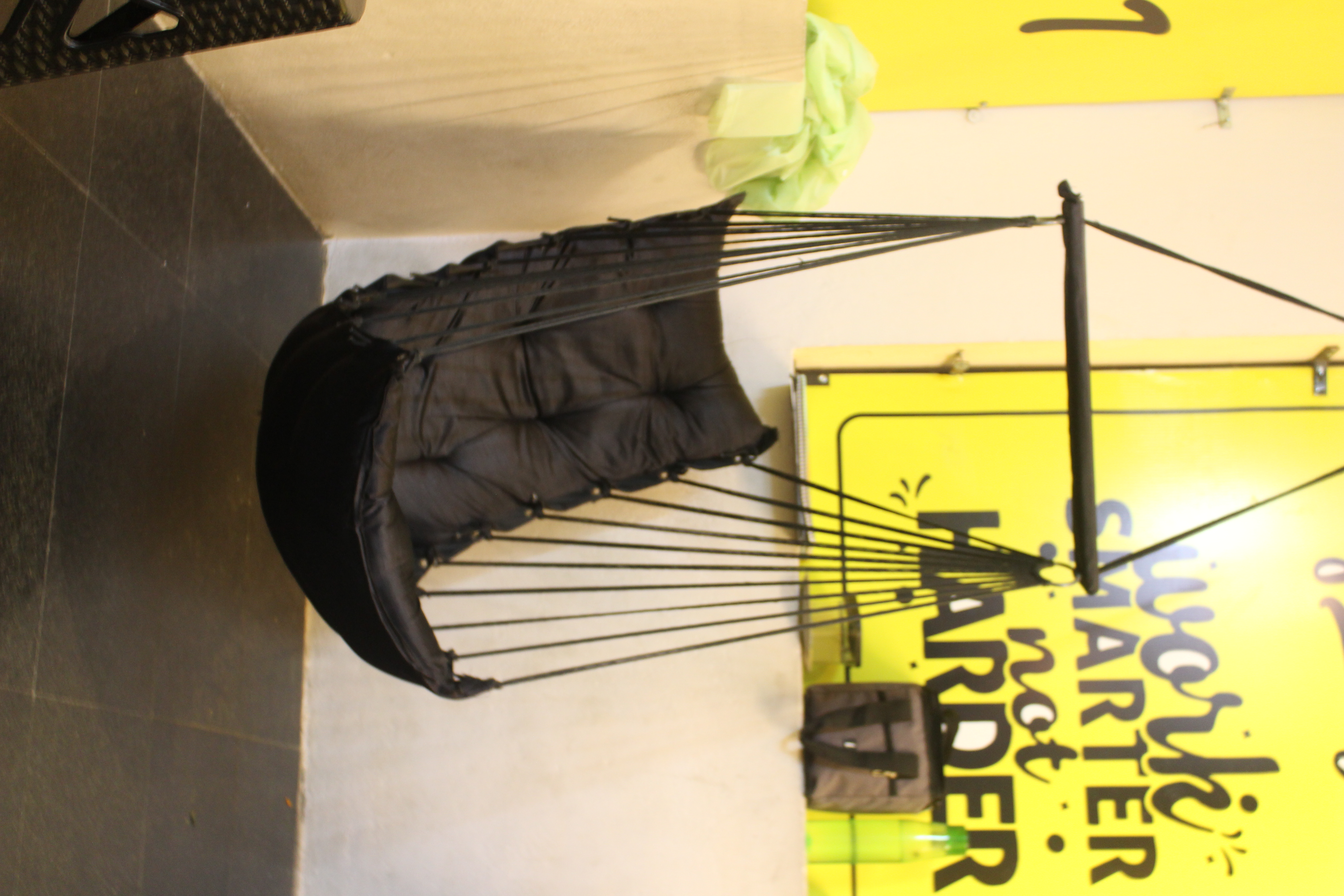 Hammock swing chair in the lounge at 100ft Road
